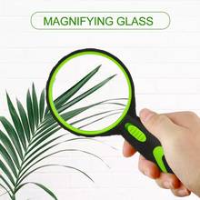 Magnifying Glass 4X Handheld Reading Magnifier with 2 LED Light Shatterproof Glass Lens for Elderly and Children High Quality 2024 - buy cheap