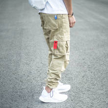 Джинсы-карго мужские, свободные, с несколькими карманами, в стиле хип-хоп 2024 - купить недорого