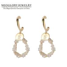 Neoglory 2020New Style Vintage Fantastic Cubic Zircon Earrings for Women Coins Drop Earrings Fashion Jewelry High Quality Gift 2024 - buy cheap