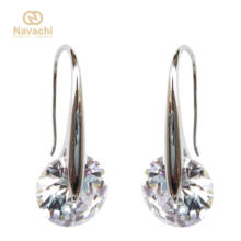 Navachi-pendientes de circón cúbico, cristal transparente, círculo redondo, envío gratis, SMT2800 2024 - compra barato