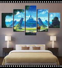 No Framed Canvas Gamer Anime Zelda 5 Panel Wall Art HD Posters Pictures Paintings Home Decor Accessories Living Room Decoration 2024 - buy cheap