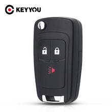 KEYYOU 10 шт. для Chevrolet Spark 2012 2013 2014 2015 2016 сменный флип-ключ с 3 кнопками необработанный дистанционный Автомобильный ключ пустой чехол 2024 - купить недорого