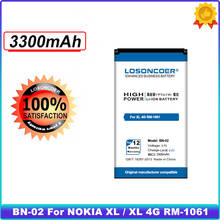 Bateria 3300 bn 02 do telefone móvel da substituição BN-02 mah para nokia xl/xl 4g RM-1061 rm 1061 RM-1030 RM-1042 rm 1061 2024 - compre barato