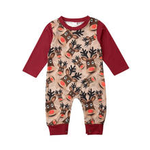 Newborn Kid Baby Boy Girl Christmas Clothes Xmas Elk Romper Pajamas Outfit 0-18M 2024 - buy cheap