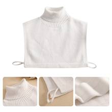 Suéter de cuello alto falso para mujer, suéter de cuello falso de punto blanco desmontable, medio Top Dickey, chaqueta de cuello, chaleco de invierno 2024 - compra barato