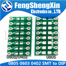 10pcs/lot  pinboard  SMD 0805 0603 0402 To DIP PCB Transfer Board DIP Pin Board Pitch Adapter Keysets 2024 - buy cheap