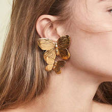 European Insect Butterfly Earrings for Women Geometric Small Earring Gold Color Stud Earing Fashion Jewelry Gift E295 2024 - buy cheap