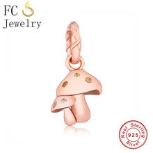 FC Jewelry Fit Original Brand Charms Bracelet 100% 925 Silver Rose Gold Mushroom Mix Crystal Pendant Bead Making Berloque  2019 2024 - buy cheap