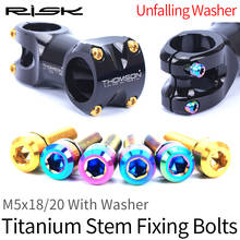 RISK-tornillos de fijación de eje de titanio para bicicleta de montaña, piezas de Ciclismo de 3 colores, M5x18mm/ M5x20mm, 6 uds. 2024 - compra barato
