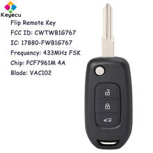 KEYECU-llave de coche remota con 3 botones, 433MHz, PCF7961M VAC102 Blade para Renault Kadjar Captur Megane 3 Symbol Fob CWTWB1G767 2024 - compra barato