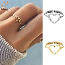Лучшие друзья кольца с буквами для женщин модные ювелирные изделия простое кольцо с полым сердцем для друзей кольцо дружбы ювелирные изделия 2024 - купить недорого