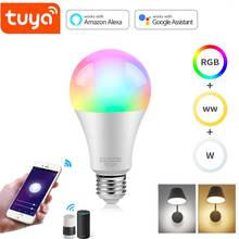Tuya Smart Life 2,4G WiFi умная лампа с дистанционным управлением голосом и регулируемой яркостью Светодиодная лампа работает с Alexa, Echo,Google Home Automation светильник 2024 - купить недорого