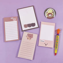 50 Sheets Cute Korean Bear Memo Pad Kawaii Stationery N Times Sticky Notes Portable Notepad School Office Supply Papeleria 2022 - buy cheap