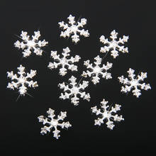 10 apliques de copos de nieve de diamantes de imitación, adorno para Tartas, fabricación de tarjetas, artesanía 2024 - compra barato