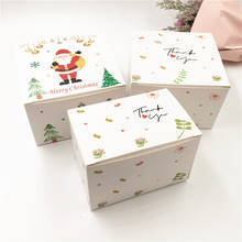 50Pcs New Style "Thank You"Love Paper Gift Boxes Santa Claus Party Favor Baking Cookie Cake Candy Packaging Boxes 2024 - buy cheap
