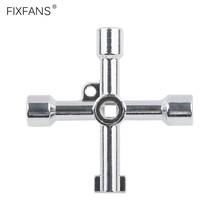 FIXFANS 4 в 1 крестообразный ключ треугольник квадратный ключ для поезда Электрический шкафчик лифта клапан многофункциональный универсальный ключ 2024 - купить недорого