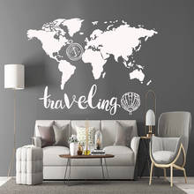 Fun world map Vinyl Kitchen Wall Stickers Wallpaper For Living Room Bedroom Background Wall Art Decal 2024 - buy cheap