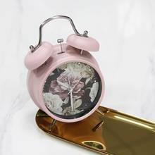 6 дюймов колокольчик будильник домашний декор Громкий будильник креативный Винтажный стиль цветочный принт студенческий стол настольные часы 2024 - купить недорого