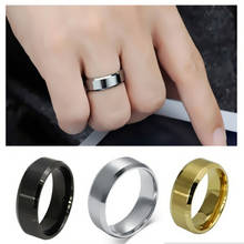 Hot Sale Fashion Business Rings Black Blue Stainless Steel Midi Rings For Men Simple Charm Male Jewelry 2024 - buy cheap