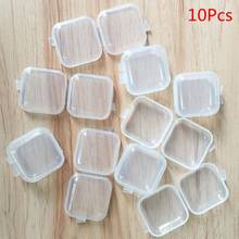 10Pcs Small Boxes Square Transparent Plastic Jewelry Storage Case Finishing Container Packaging Storage Box For Earrings Rings 2024 - buy cheap