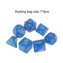 7pcs D20 Acrylic Polyhedral Dice Glitter Double Colors 20 Sided Dices Table Board Playing Game 03KA 2024 - buy cheap