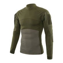 Camiseta táctica militar para hombre, camisa de camuflaje transpirable de manga larga, uniforme de entrenamiento de combate, ventilador del ejército al aire libre, Camping, senderismo 2024 - compra barato