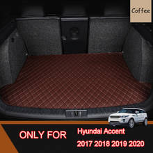 Leather Car Trunk Mat For for Hyundai Accent HC YC Solaris Verna 2017 2018 2019 2020 Sedan Trunk Boot Mat Liner Pad Cargo Liner 2024 - buy cheap