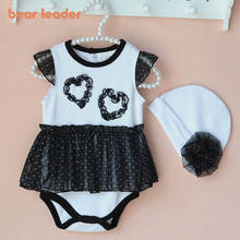 Conjunto de roupas infantil do urso líder, conjuntos de roupas infantis com chapéu, estampa de coração, para crianças pequenas 2024 - compre barato