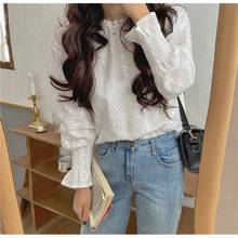 Women Blouse Spring White Women's Shirt Lace Shirt Lantern Sleeve Blusas Ropa De Mujer 2024 - buy cheap