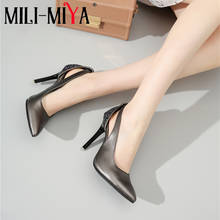 MILI-MIYA-zapatos de tacón de cuero sintético para mujer, calzado Sexy, superalto y fino, con cubierta de cristal, talla grande 34-45 2024 - compra barato