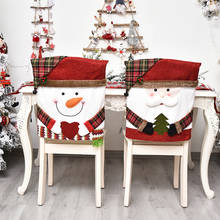 Funda de silla de Navidad, Papá Noel, muñeco de nieve, tapa trasera de la silla, decoración navideña para mesa de comedor, vacaciones, fiesta, ornamento de Navidad 2024 - compra barato