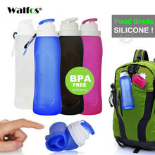Walfos grau alimentício 500ml criativo dobrável silicone bebida esporte garrafa de água viagem acampamento garrafa de plástico bicicleta 2024 - compre barato