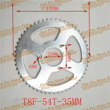 Piñón trasero plateado T8F de 3 tornillos, 140mm, 54 T, 35mm, para 47cc, 49cc, Mini Dirt Baby, Motocross, motocicleta, 54 dientes 2024 - compra barato