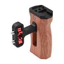 Universal Camera Cage Left/Right Side Handle Wooden Hand Grip with 1/4 Screw Hole Cold Shoe Mount for Camera Cage 2024 - buy cheap