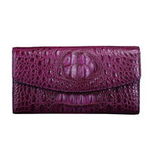 Exotic Crocodile Skin Women's Long Card Holders Wallet Genuine Alligator Leather Female Coin Pocket Lady Large Plum Clutch Purse 2024 - buy cheap