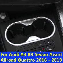 Embellecedor de la cubierta del marco de la decoración del portavasos del agua del asiento delantero del coche, ABS cromado, para Audi A4 B9 Sedan Avant Allroad Quattro 2016 - 2019 2024 - compra barato