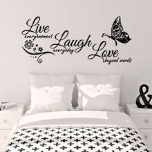 Hot live laugh love Text Home Decor Wall Stickers For Kids Rooms Wall Art MURAL Drop Shipping 2024 - buy cheap
