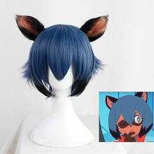 Anime BNA-Peluca de pelo sintético para Cosplay, nueva Peluca de pelo sintético para Cosplay, fiesta de Halloween, carnaval, azul y negro 2024 - compra barato