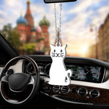 Colgante de gato y gato para coche, adornos de moda, decoración para espejo retrovisor, accesorios de decoración para coche, regalos 2024 - compra barato