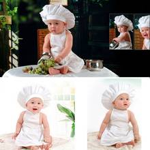 Accesorios de fotografía para bebés, sombrero de Chef pequeño, envoltura elástica blanca, accesorios creativos para recién nacidos 2024 - compra barato