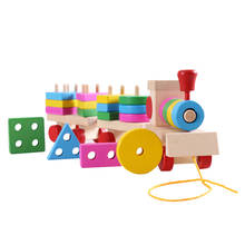 Quebra-cabeças de madeira, brinquedos para crianças, peças de blocos geométricos pré-escolares, empilhamento de jogos para crianças 2024 - compre barato
