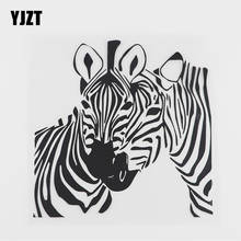 YJZT 15CMX14.9CM Cartoon Two zebras Safari Decal Vinyl Car Sticker Black/Silver 8A-0106 2024 - buy cheap