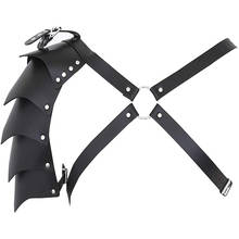 Men Sex Bondage Cosplay Knights PU Leather Body Chest Harness with Shoulder Armors Buckles Adjustable Steampunk for Party 2024 - buy cheap