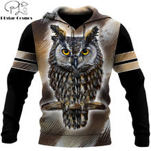 Brand Fashion Hoodies Animal Owl Design 3D All Over Printed Mens Hooded Sweatshirt Unisex Zip Pullover Casual Jacket DW0205 2024 - buy cheap