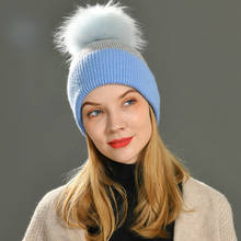 Women Real Fur Pom Pom Hat Female Autumn Winter Wool Knitted Beanies Cap Ladies Cashmere Natural Raccoon Fur Pompom Beanie Hat 2024 - buy cheap