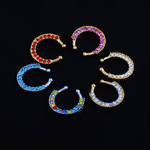 Nepal Ethnic Style U-shape Zircon Anti Allergy Stainless Steel Woman Fake Nose Ring Sexy Piercing Body Jewelry For Lady Gift 2024 - buy cheap