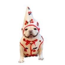 Cute Cherry Dog Vest Winter French Bulldog Clothes Pug Clothing With Hat Cap Poodle Schnauzer Frenchies Dog Costume Pet Outfit 2024 - buy cheap