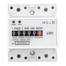 Kwh Meter Single Phase 4P LED Din Rail Electricity Power Consumption Wattmeter Energy Mete DDM75S 10-40A din rail sale 2024 - buy cheap