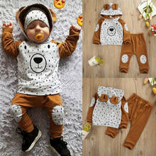 Newborn Baby Boy Girl Clothes Long Sleeve Bear Hooded Tops Sweatshirt Pants Leggings Outfits Autumn 2024 - buy cheap