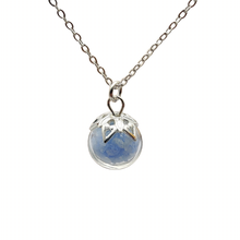 Blue Stone Luminous Glow In The Dark Glass Ball Pendant Sterling Silver Color Chain Necklace Women Choker Boho Jewelry 2024 - buy cheap